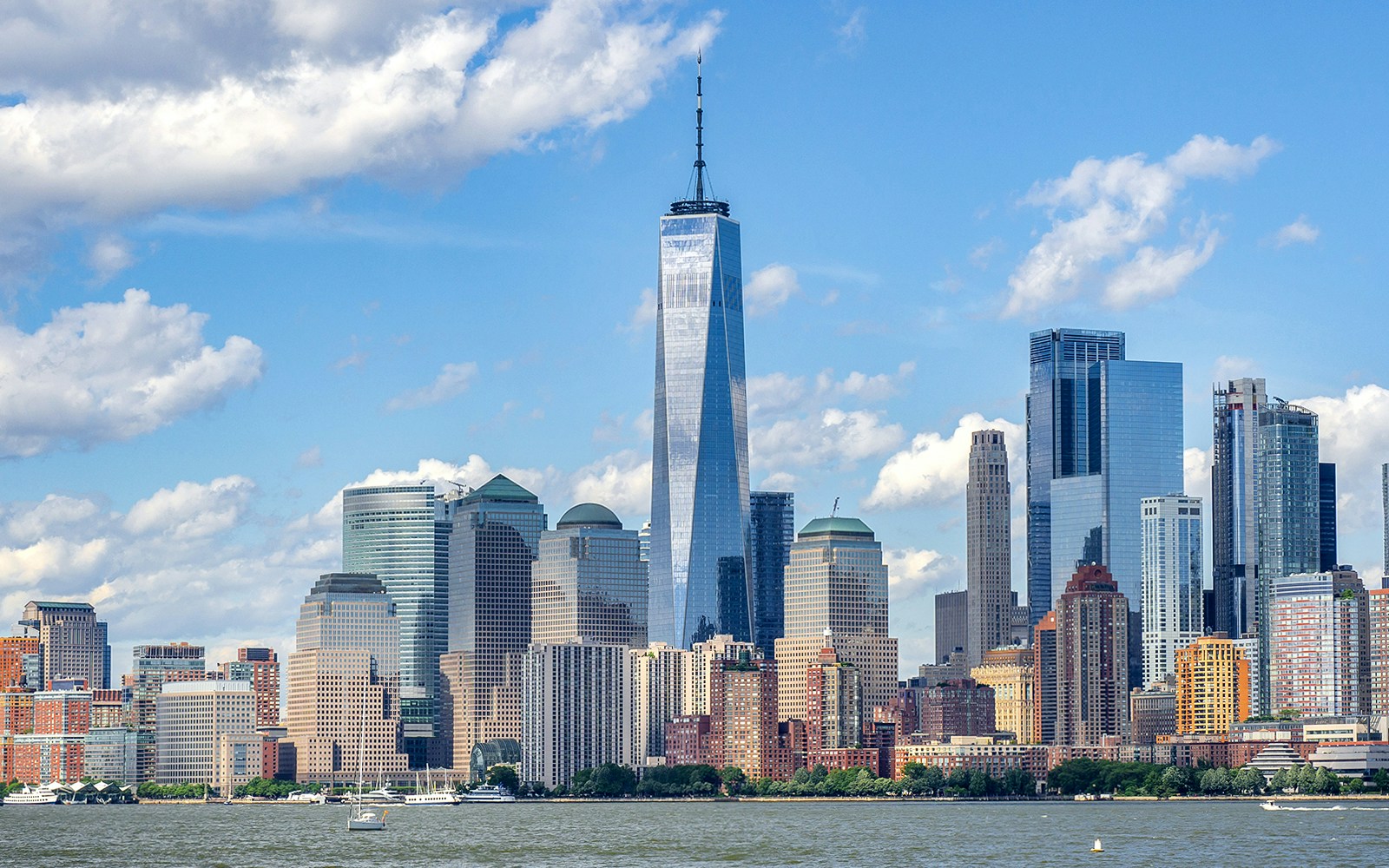 New York City skyline featuring One World Trade Center.