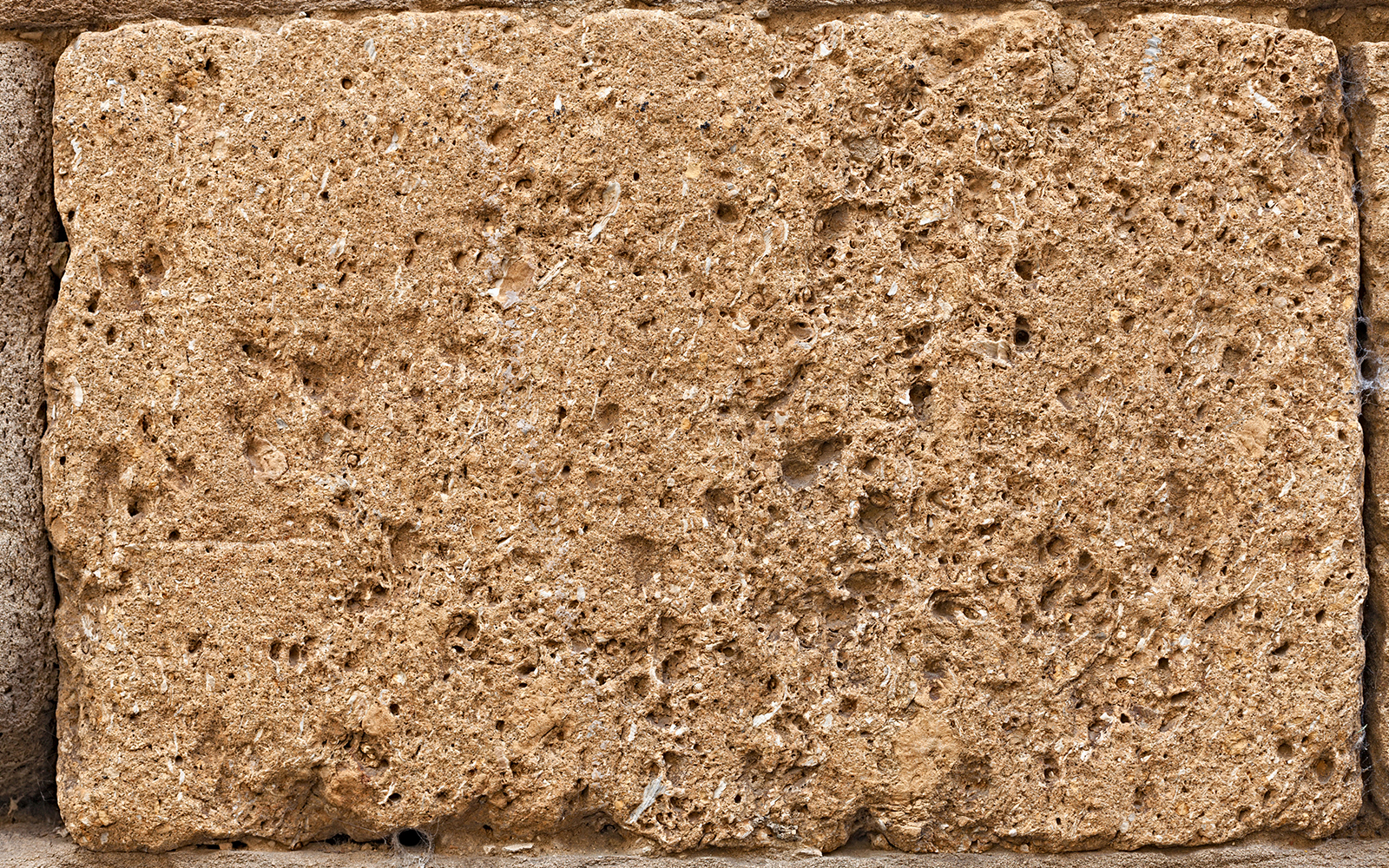 Tuff stone texture from volcanic eruptions in Naples, Italy.