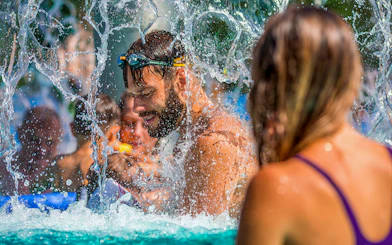 Guests enjoying water activities at Chocholow Thermal Baths.