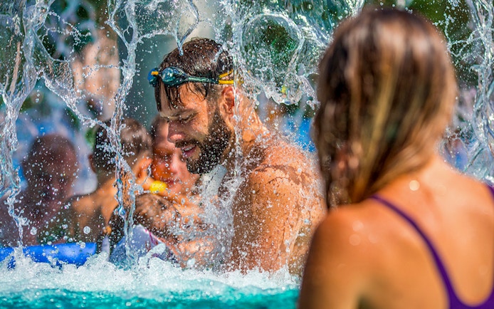 Guests enjoying water activities at Chocholow Thermal Baths.