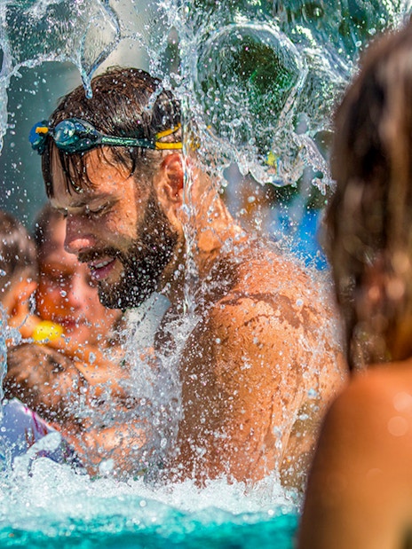 Guests enjoying water activities at Chocholow Thermal Baths.