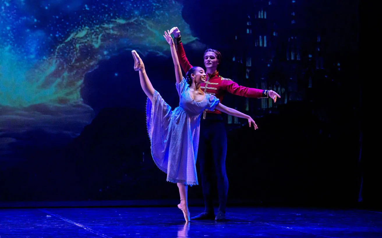 Ballet dancers performing The Nutcracker at Hybernia Theater, Prague.