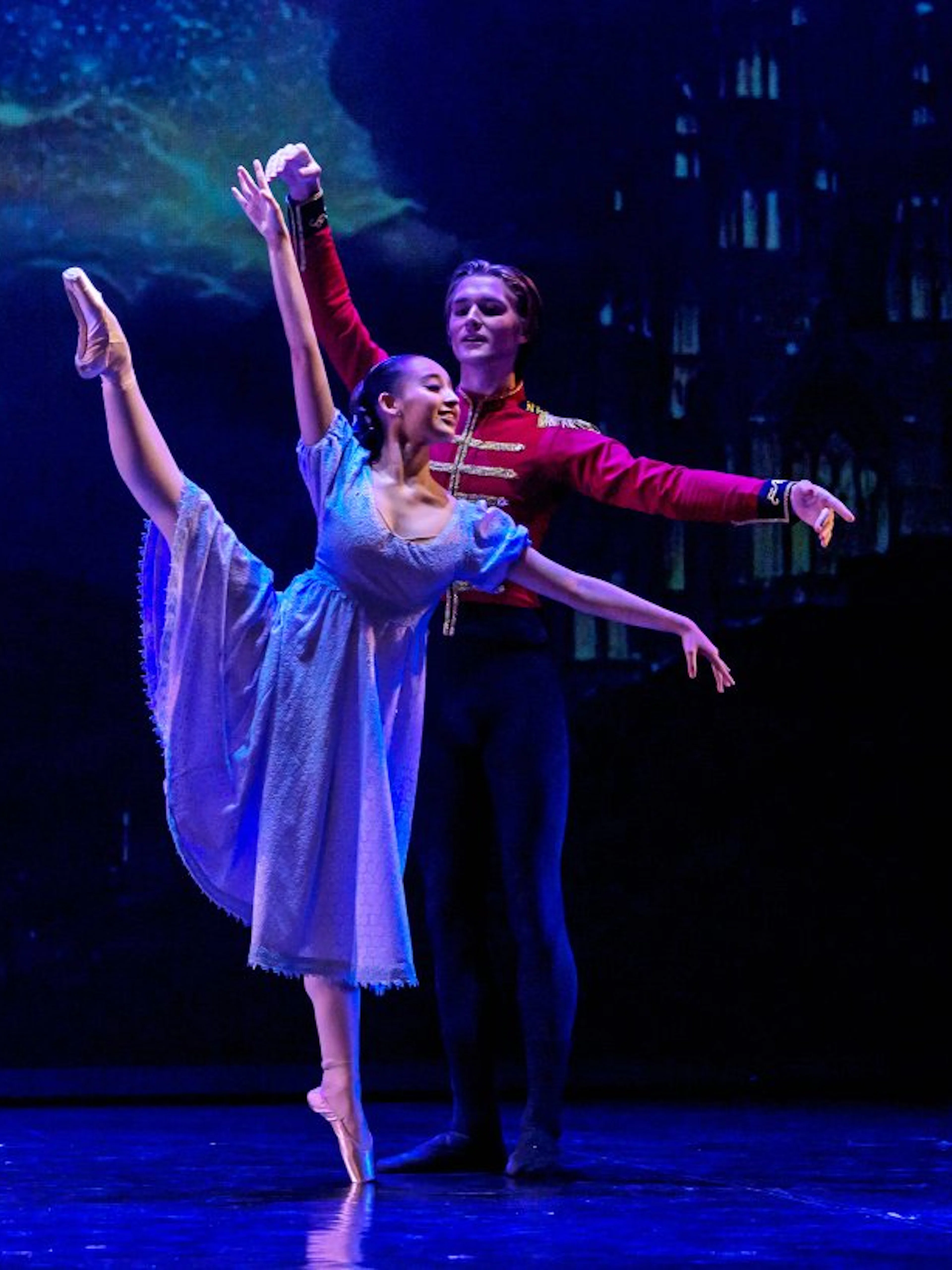 Ballet dancers performing The Nutcracker at Hybernia Theater, Prague.