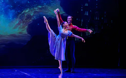 Ballet dancers performing The Nutcracker at Hybernia Theater, Prague.