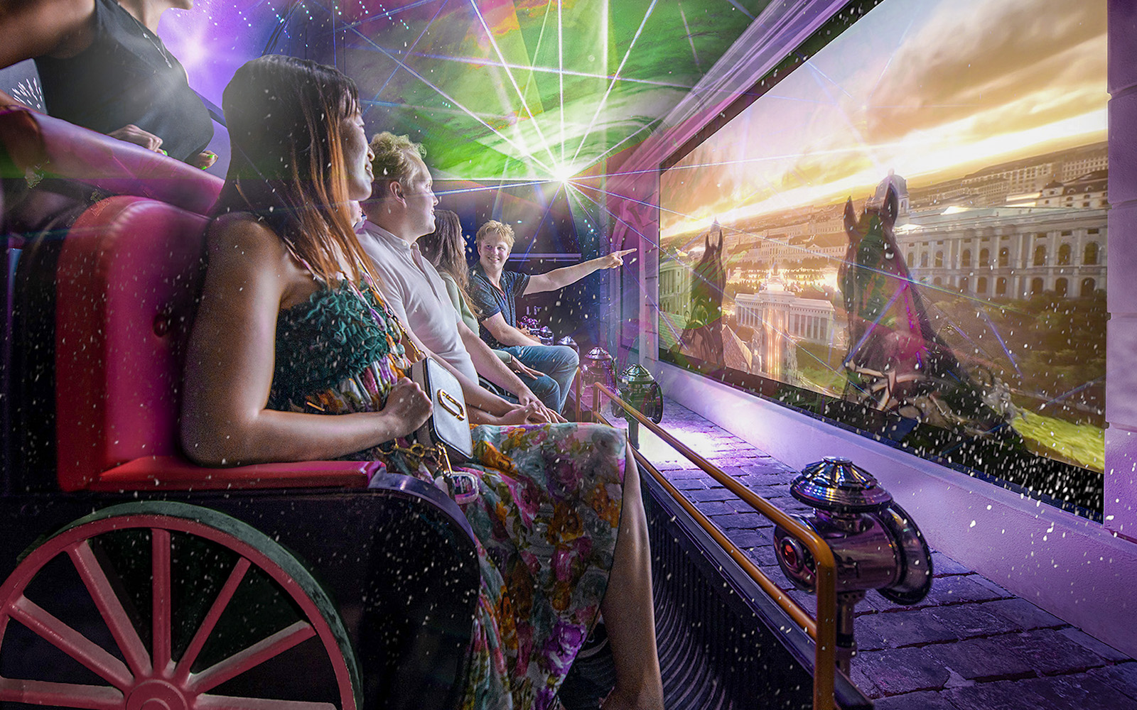 Visitors experiencing Vienna's history through virtual reality time travel.