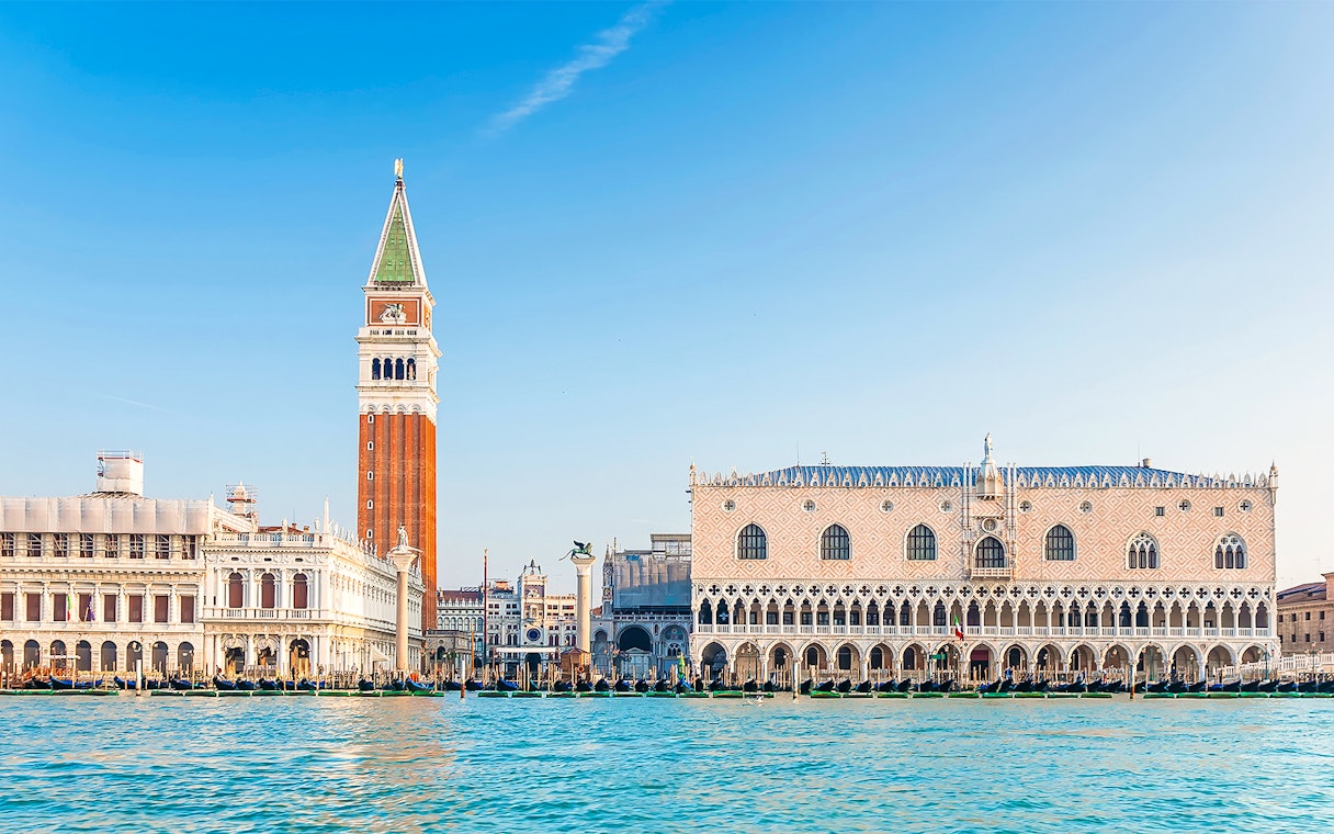 San Marco Square in Venice with St. Mark's Campanile and Doge's Palace.