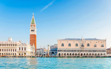 San Marco Square in Venice with St. Mark's Campanile and Doge's Palace.