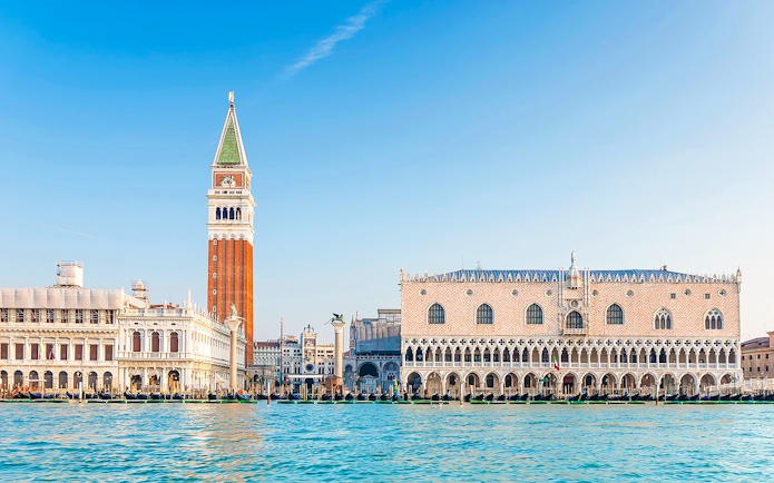 San Marco Square in Venice with St. Mark's Campanile and Doge's Palace.
