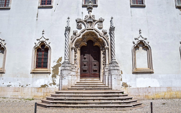 Ornate entrance of the National Tile Museum in Lisbon, Portugal.