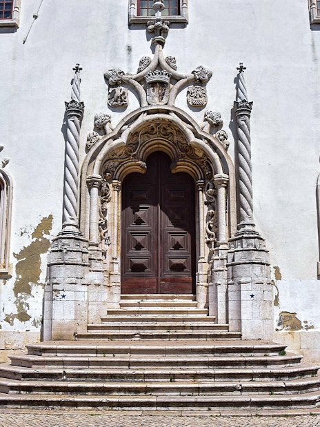 Ornate entrance of the National Tile Museum in Lisbon, Portugal.
