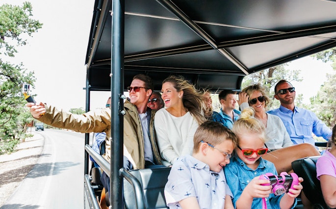 Group enjoying a Hummer tour at Grand Canyon National Park.