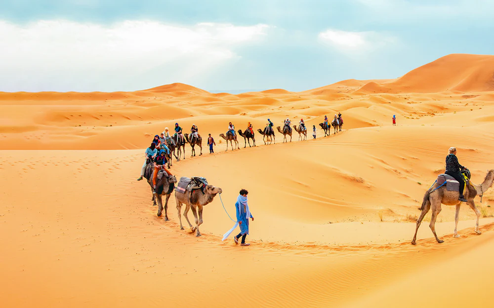 سفاري الصحراء الصباحية مع زيارة مزرعة الجمال والتزلج على الرمال