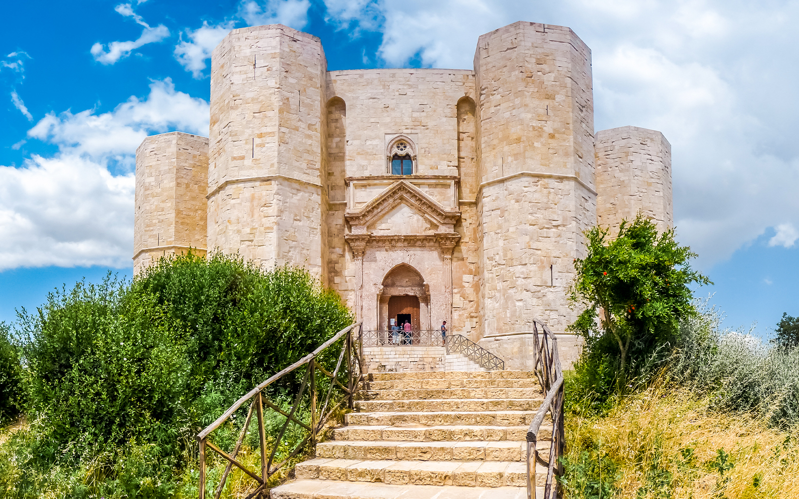 Castel del Monte in Apulia, Italy, showcasing its unique octagonal design and medieval architecture.