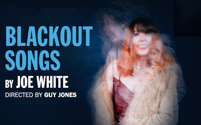 Blackout Songs play poster with blurred woman, directed by Guy Jones
