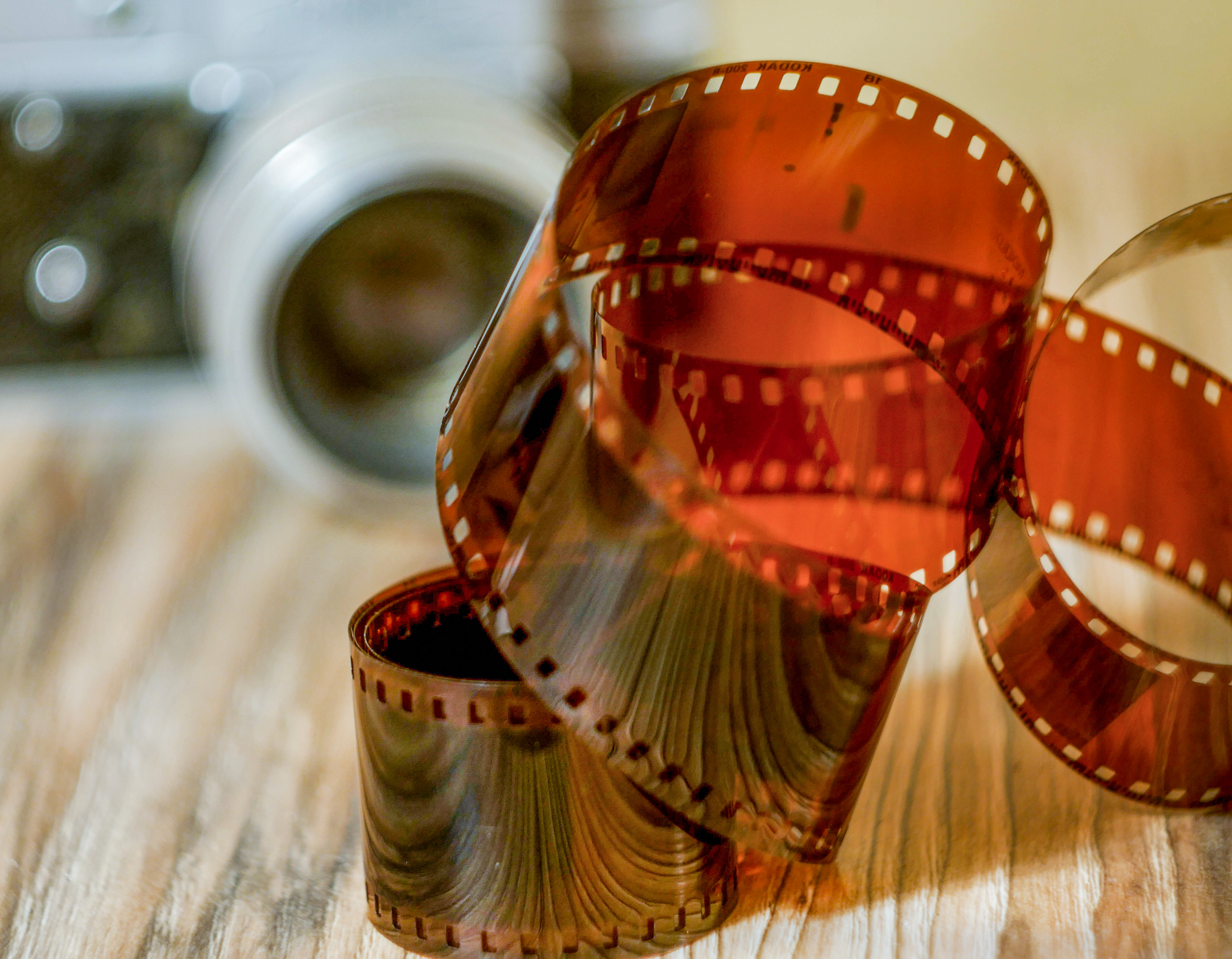 Film rolls and vintage camera at National Museum of Contemporary Art photography program.