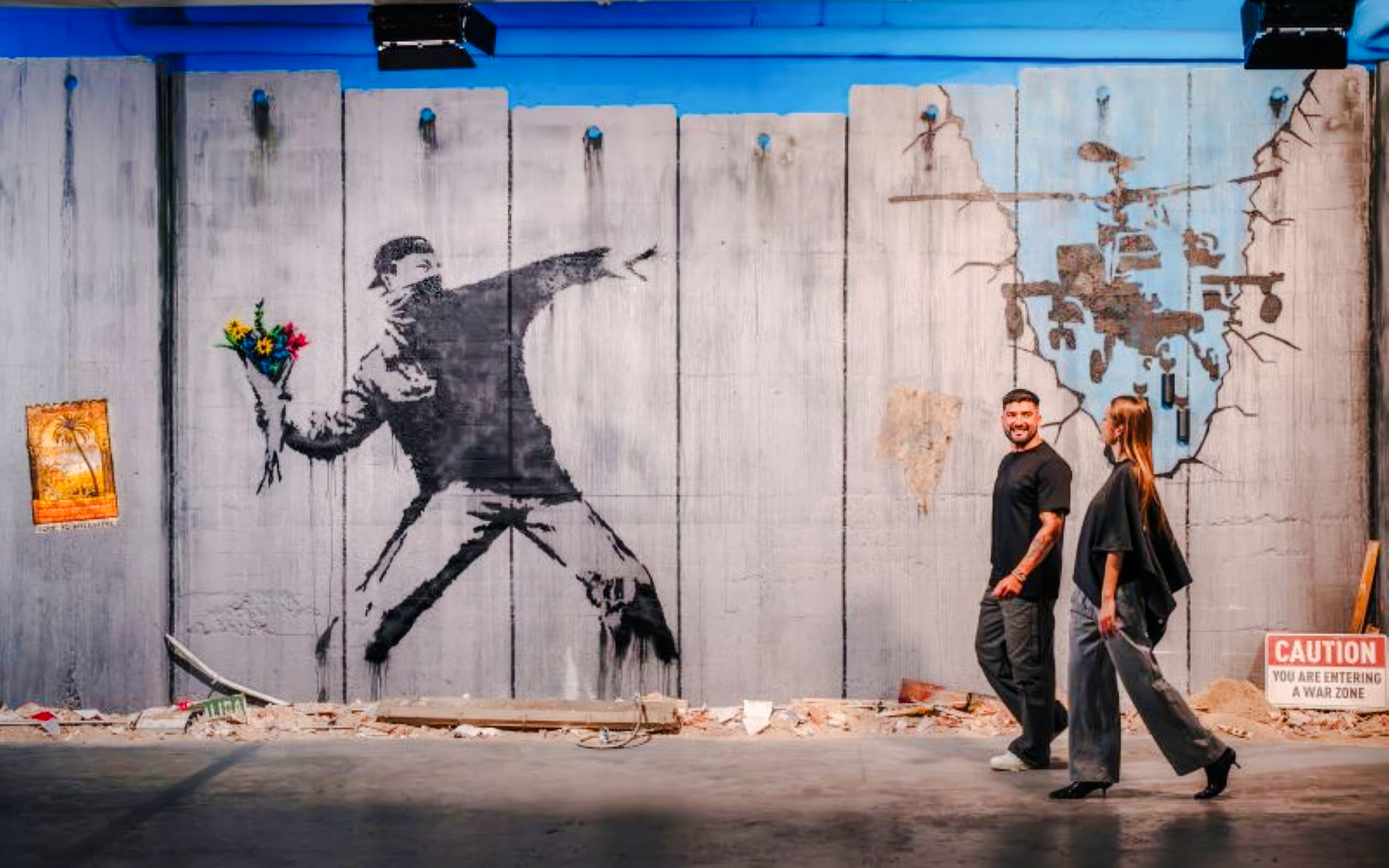 Street art mural on a guided walking tour in Madrid.