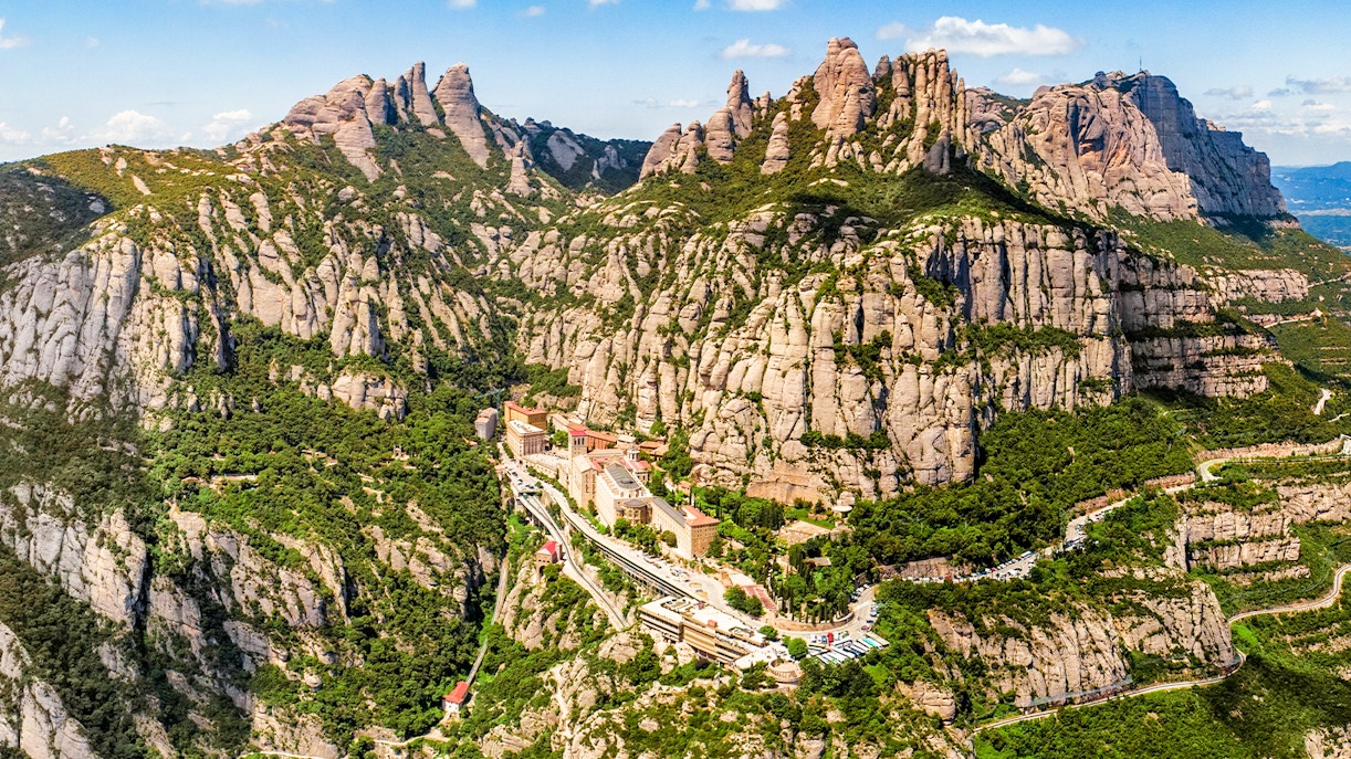 Barcelona Montserrat Aerial View