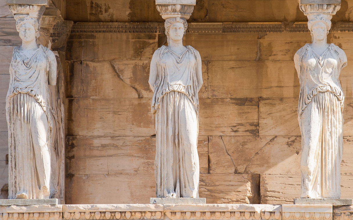 Caryatids of the Erechtheion, Acropolis, Athens.
