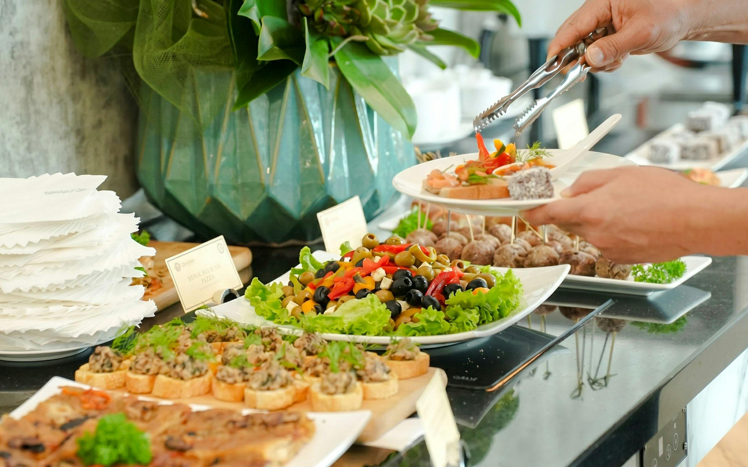 Buffet selection at Jasmine Halal Lounge, Terminal 2, Tan Son Nhat Airport.