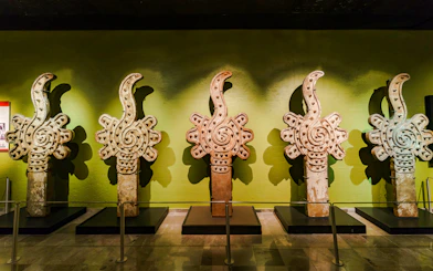 Stone sculptures in Anthropology Museum, Mexico.