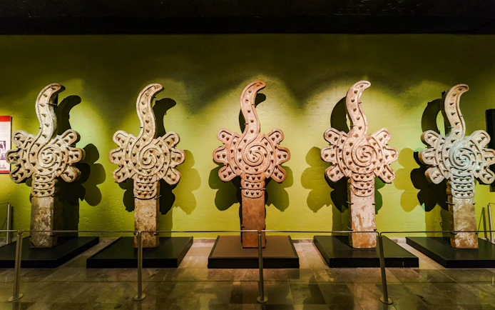 Stone sculptures in Anthropology Museum, Mexico.