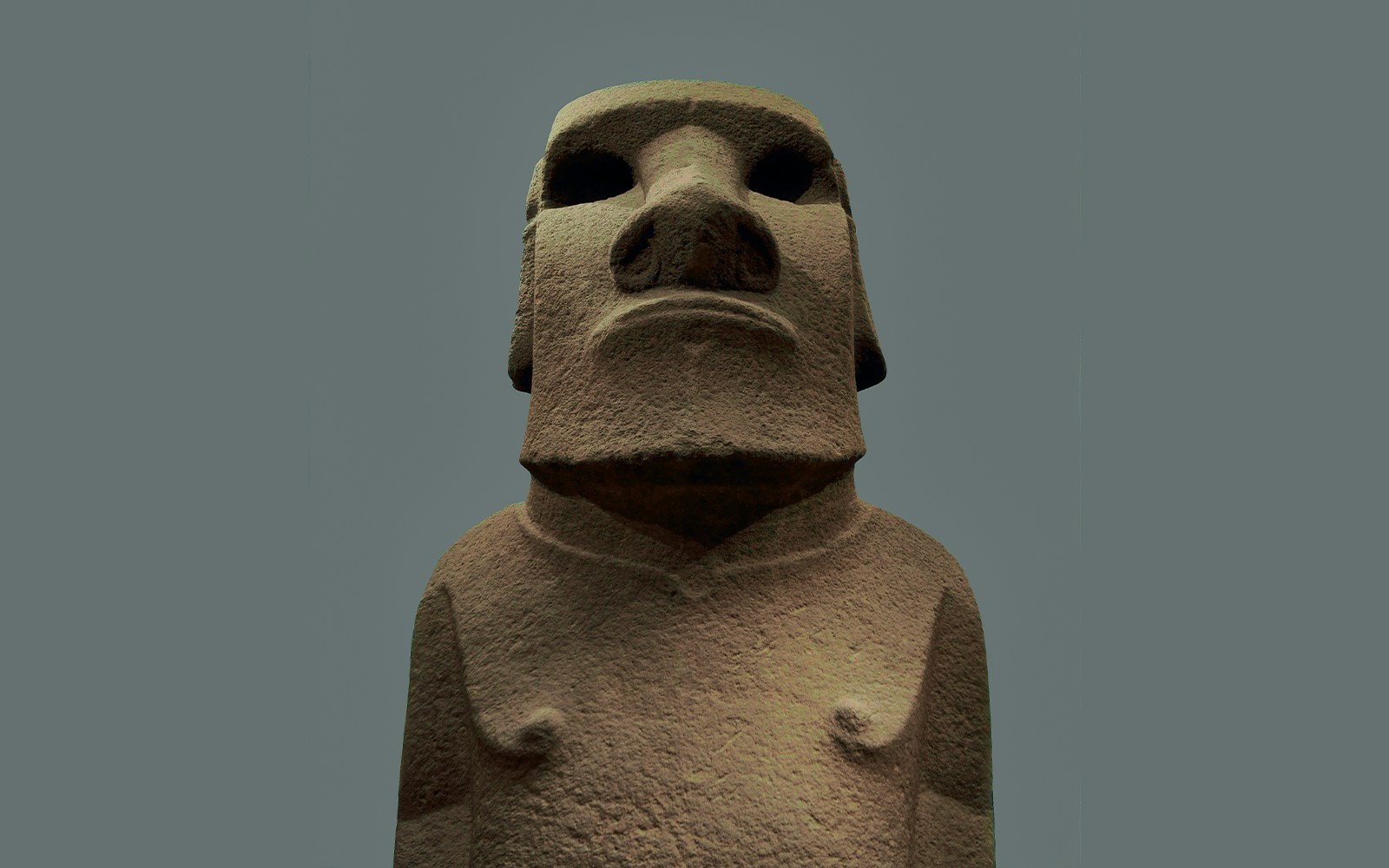 Moai statue of Hoa Hakananai’a from Easter Island in the British Museum.