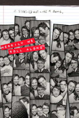 Merrily We Roll Along musical cast performing on stage, New York City.