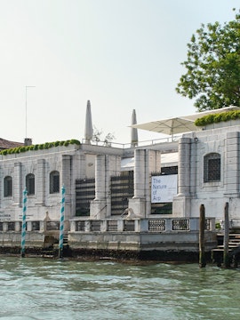 Peggy Guggenheim Collection exterior along Venice canal, Italy.