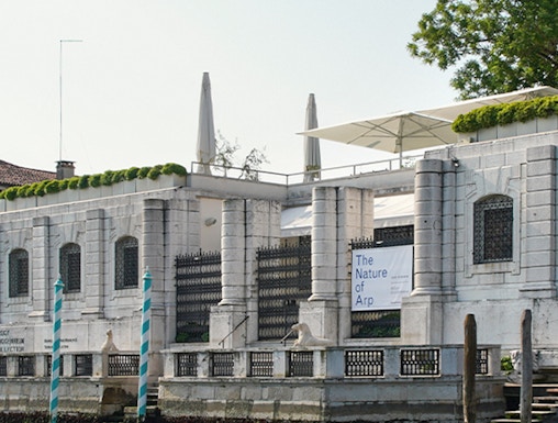 Peggy Guggenheim Collection exterior along Venice canal, Italy.