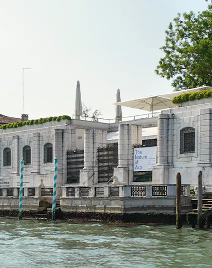 Peggy Guggenheim Collection exterior along Venice canal, Italy.