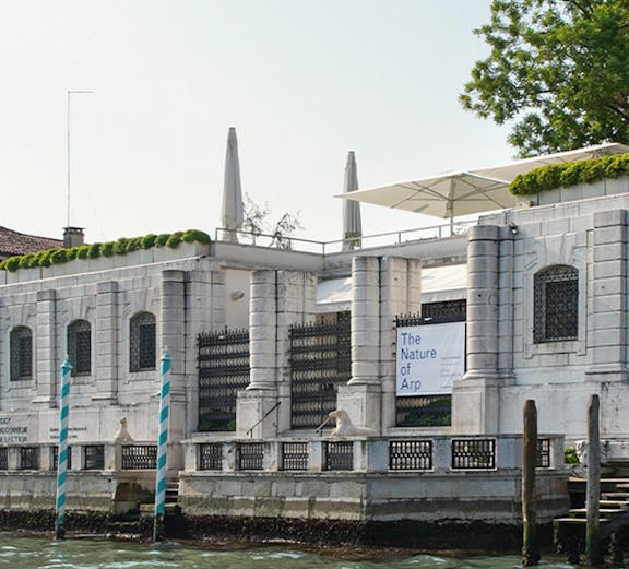 Peggy Guggenheim Collection exterior along Venice canal, Italy.