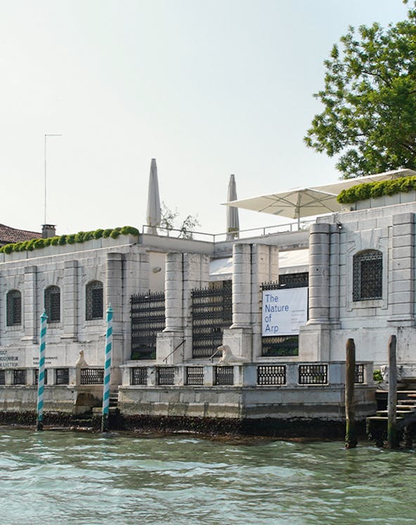 Peggy Guggenheim Collection exterior along Venice canal, Italy.