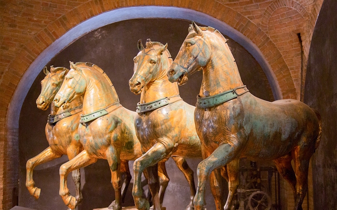 Bronze Horses of St. Mark's Basilica in Venice exhibit.