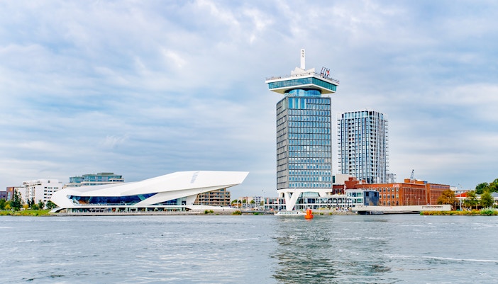 A’dam Tower and Eye Film Museum by IJ river in Amsterdam.