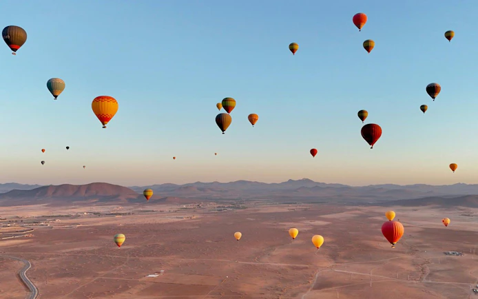 Marrakech Sunrise Hot Air Balloon Flight with Luxury Rooftop Breakfast