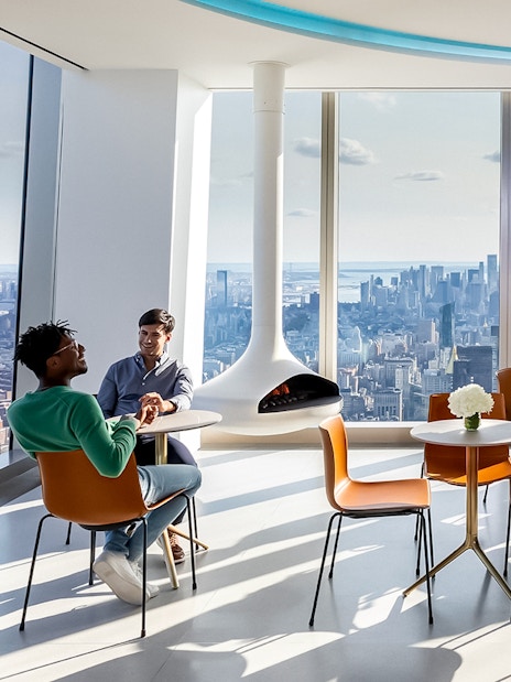 Visitors enjoying the view of New York City from SUMMIT One Vanderbilt observation deck.
