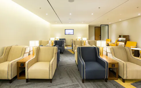 Plaza Premium Lounge seating area at Rio de Janeiro International Airport, Arrivals, T2.