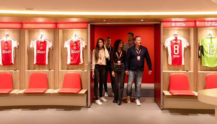 Visitors exploring Johan Cruijff ArenA during Classic Tour in Amsterdam.