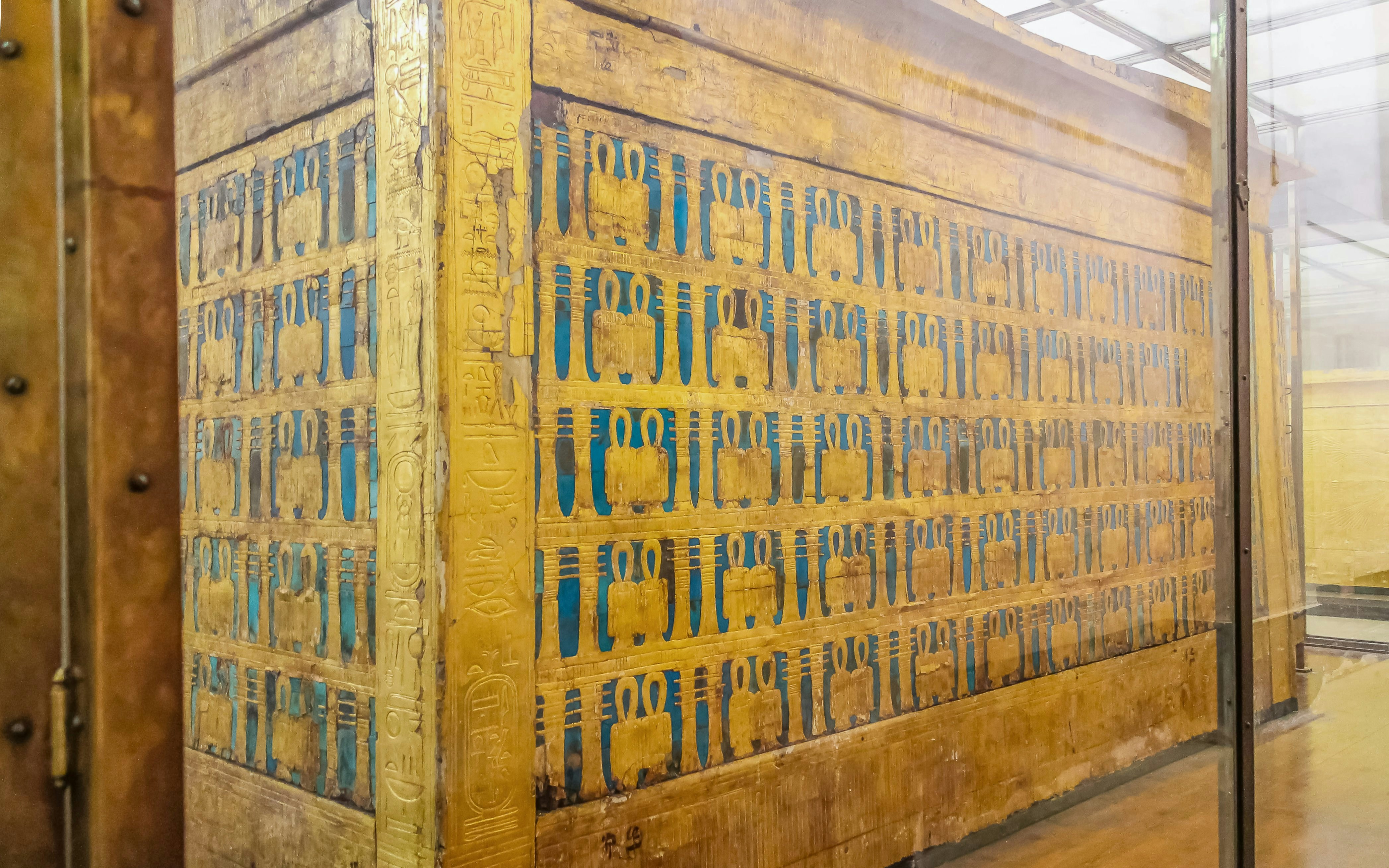 Wooden shrine from King Tutankhamun's tomb at the Grand Egyptian Museum.