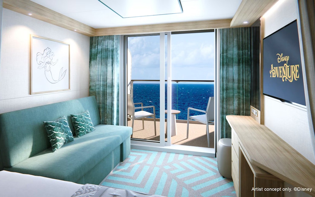 Deluxe Ocean View Stateroom with Verandah on Disney Adventure Cruise from Singapore.