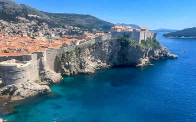 Dubrovnik's historic city walls overlooking the Adriatic Sea.