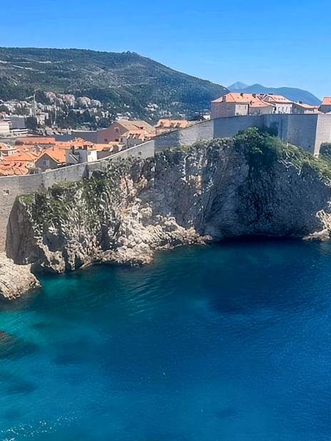 Dubrovnik's historic city walls overlooking the Adriatic Sea.