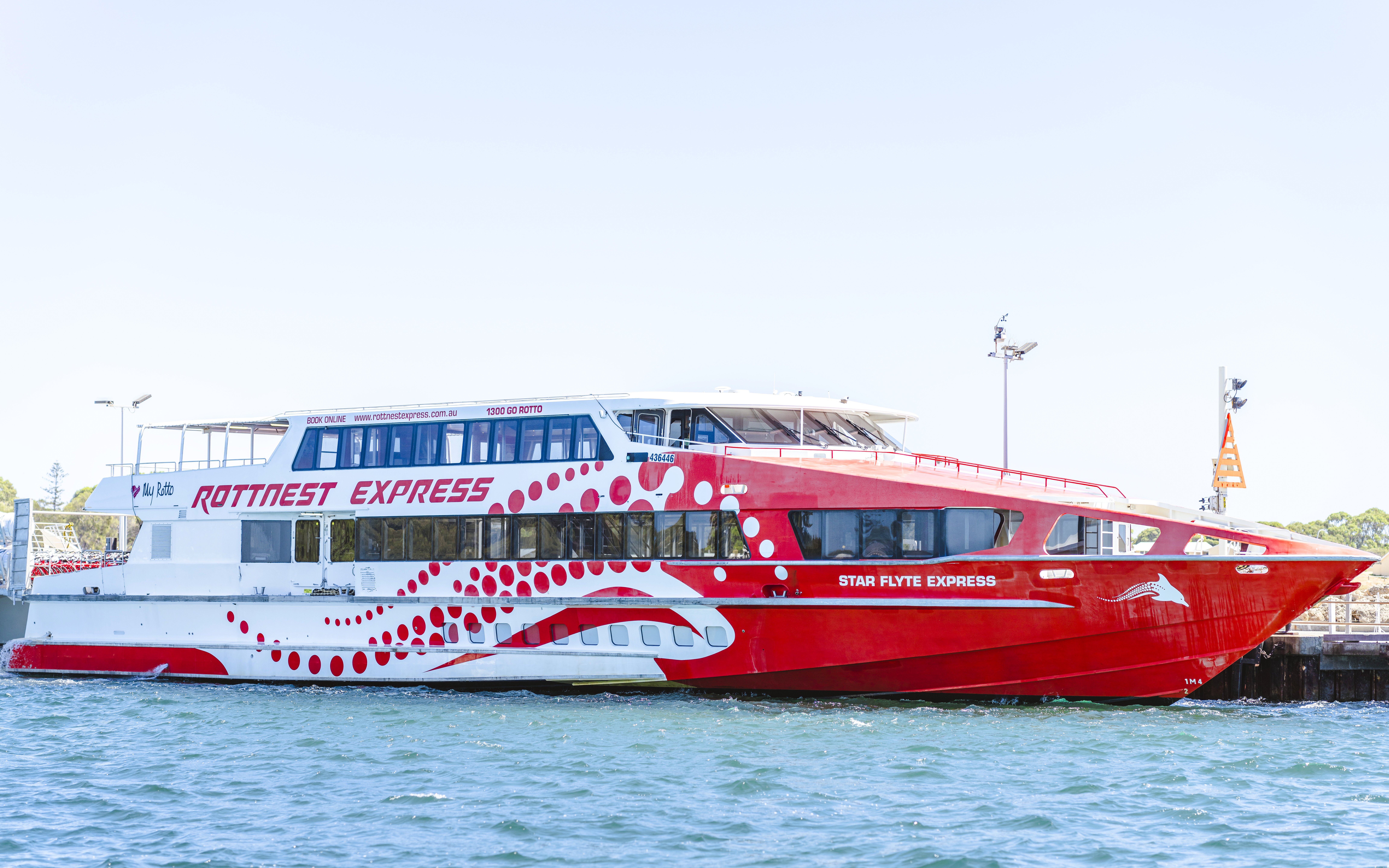 Ferry docked at Fremantle for snorkel tour to Rottnest Island.