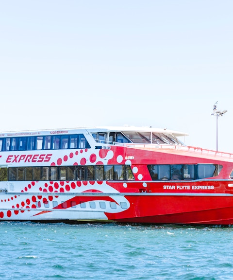 Ferry docked at Fremantle for snorkel tour to Rottnest Island.
