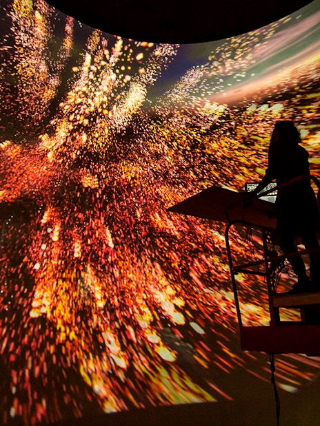Interactive light show at This is Holland experience in Amsterdam.
