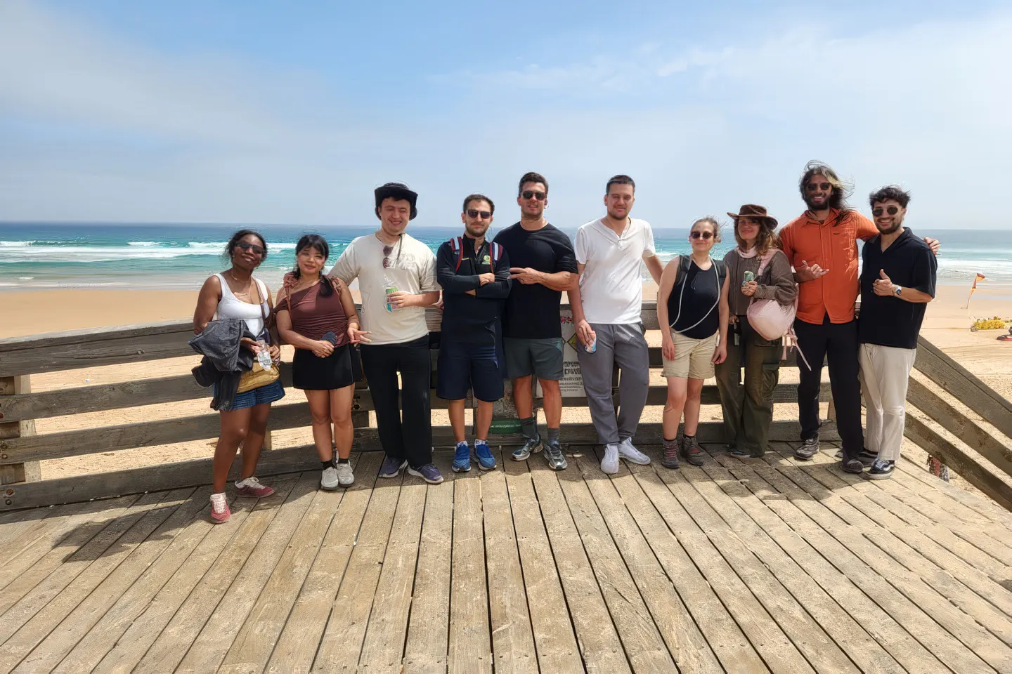 Group of tourists on a boardwalk at Phillip Island beach during Penguin Parade day trip.