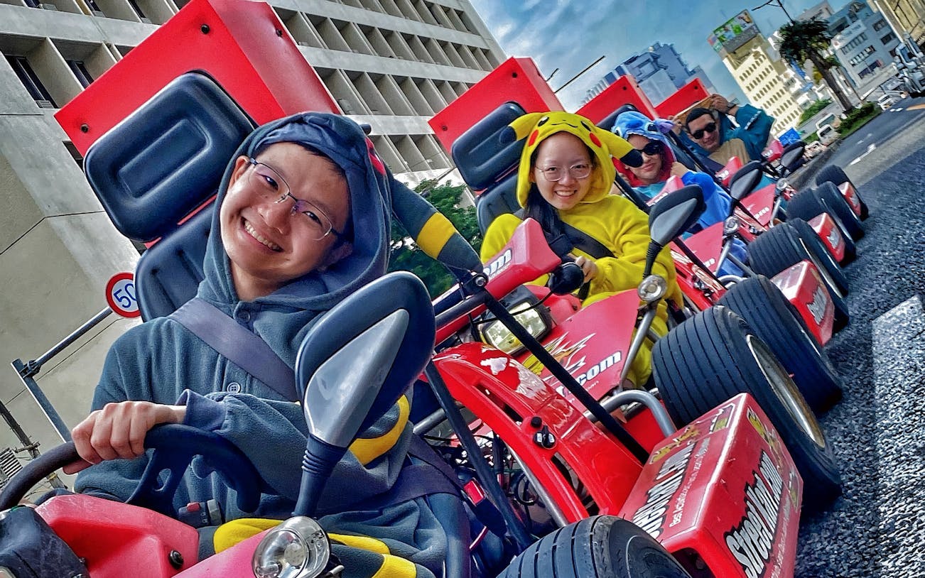 okinawa street-legal go-kart guided tour with costume rental and photos-3