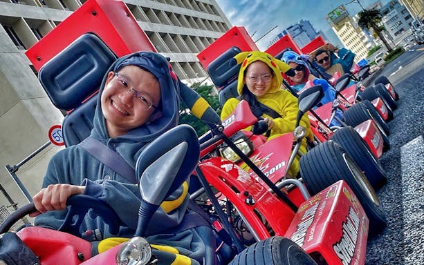 okinawa street-legal go-kart guided tour with costume rental and photos-3