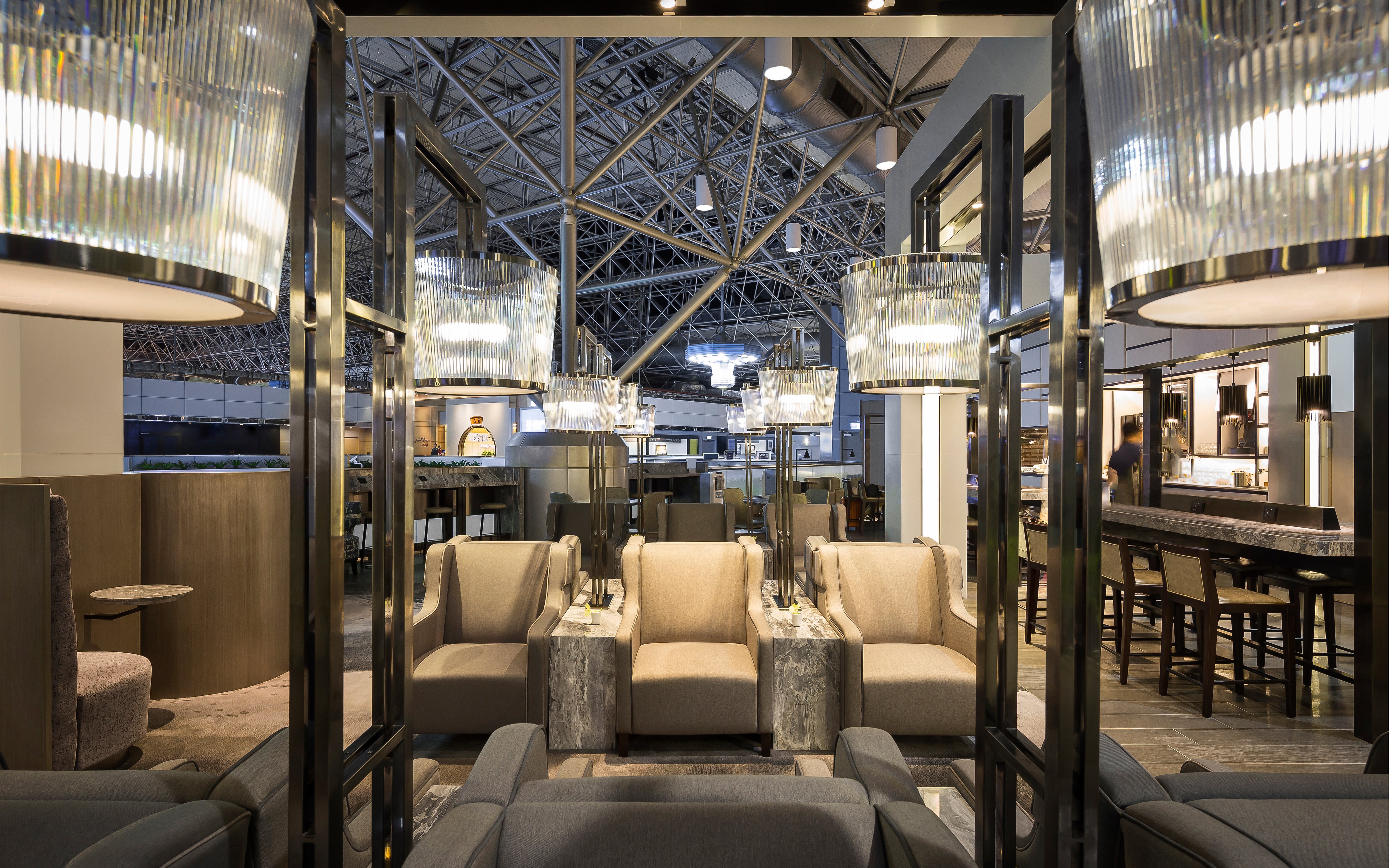 Plaza Premium Lounge seating area, Zone A1, Taipei Airport, Taiwan.