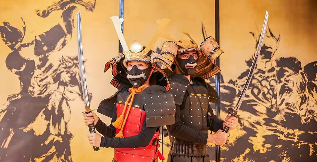Visitors exploring the Samurai Ninja Museum in Tokyo, Japan with 'Skip the Line' tickets